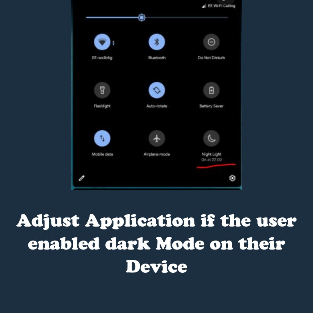 Customize your application as per the DARK Mode from Device Setting