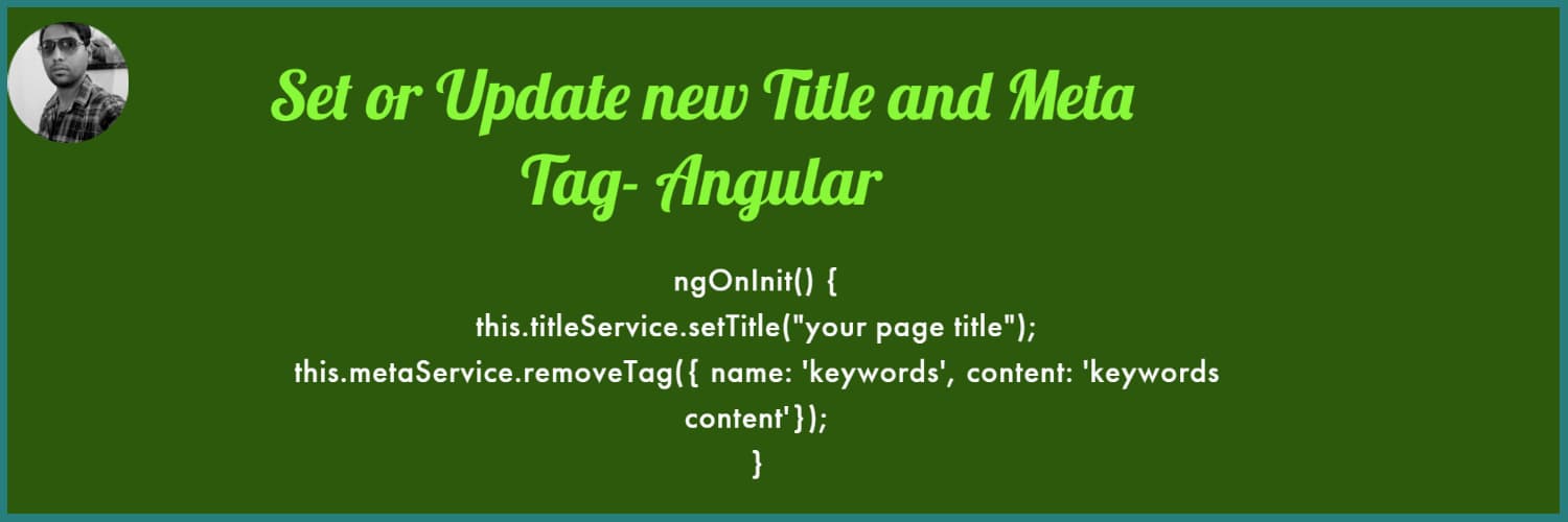 Set or Update new Title and Meta Tag- Angular